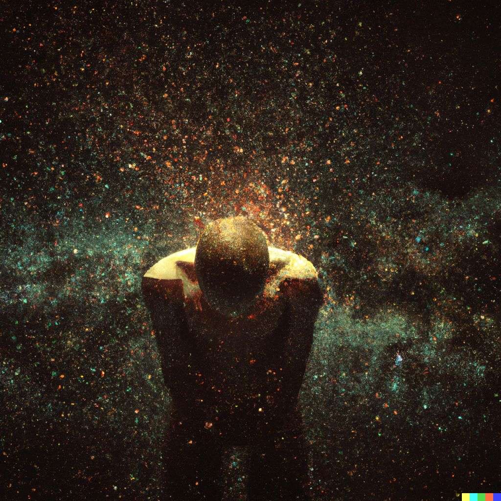 a representation of anxiety, particle explosion, digital art